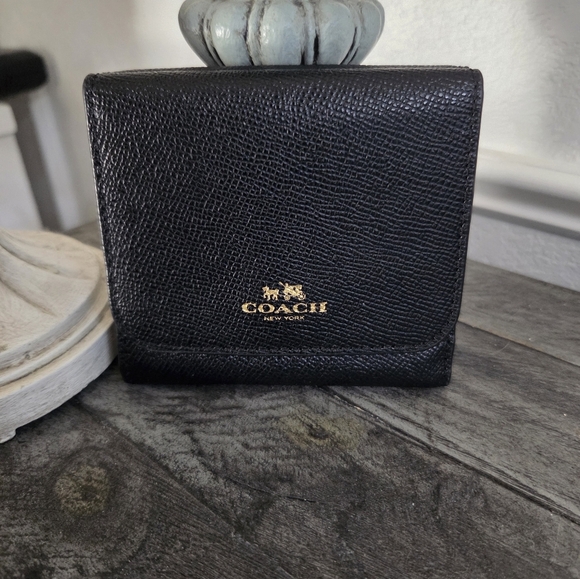 Coach Black Safano Leather Wallet - Picture 1 of 8